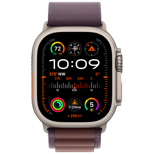 Apple Watch Ultra 2 (Paarse Nylon Band M)